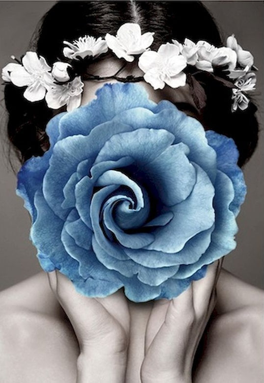 De Vrouw met de Blauwe Bloem Schilderen op Nummers