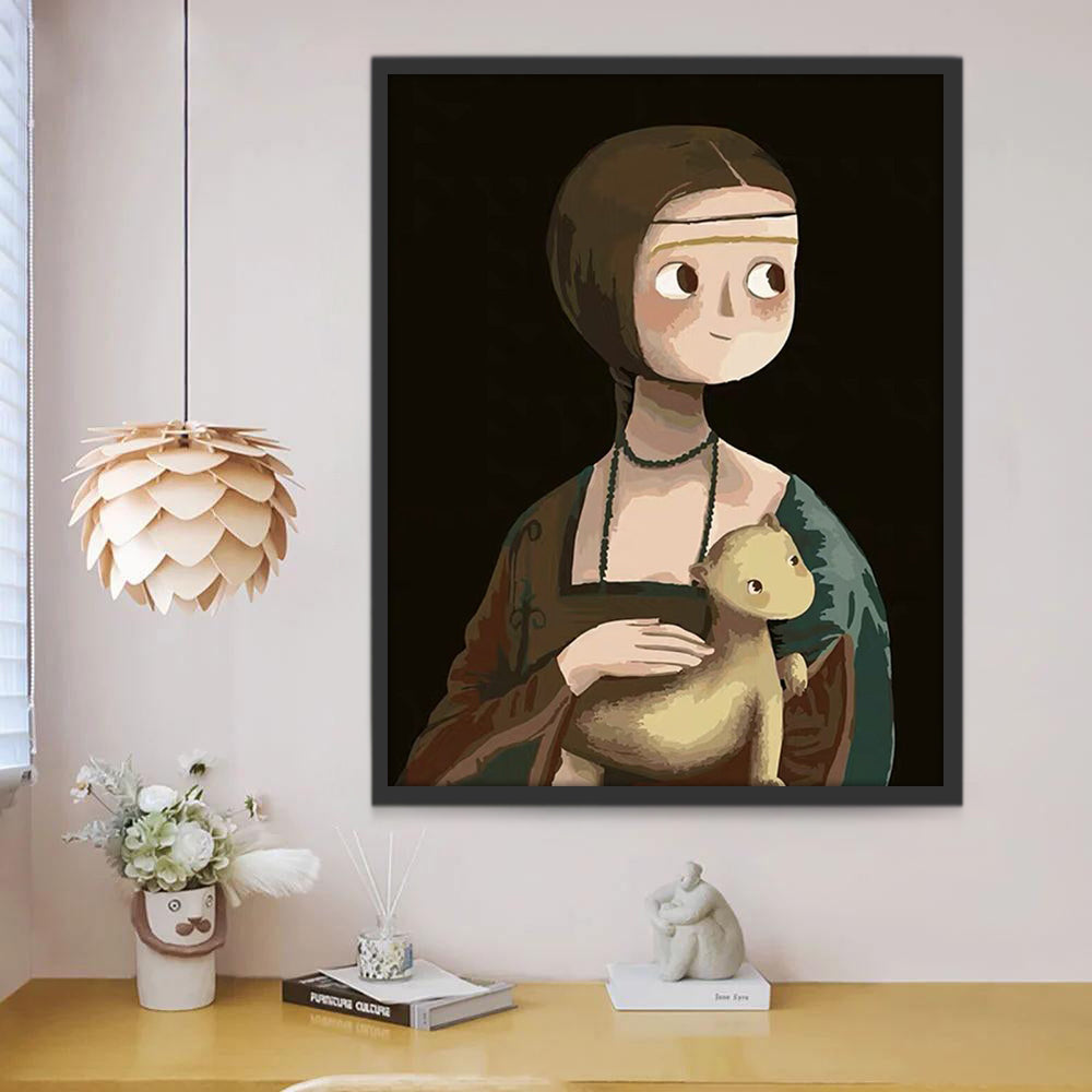 De Vrouw met de Zilveren Muis Schilderen op Nummers