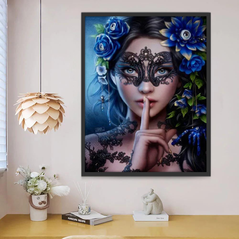 De Vrouw met het Masker Schilderen op Nummers