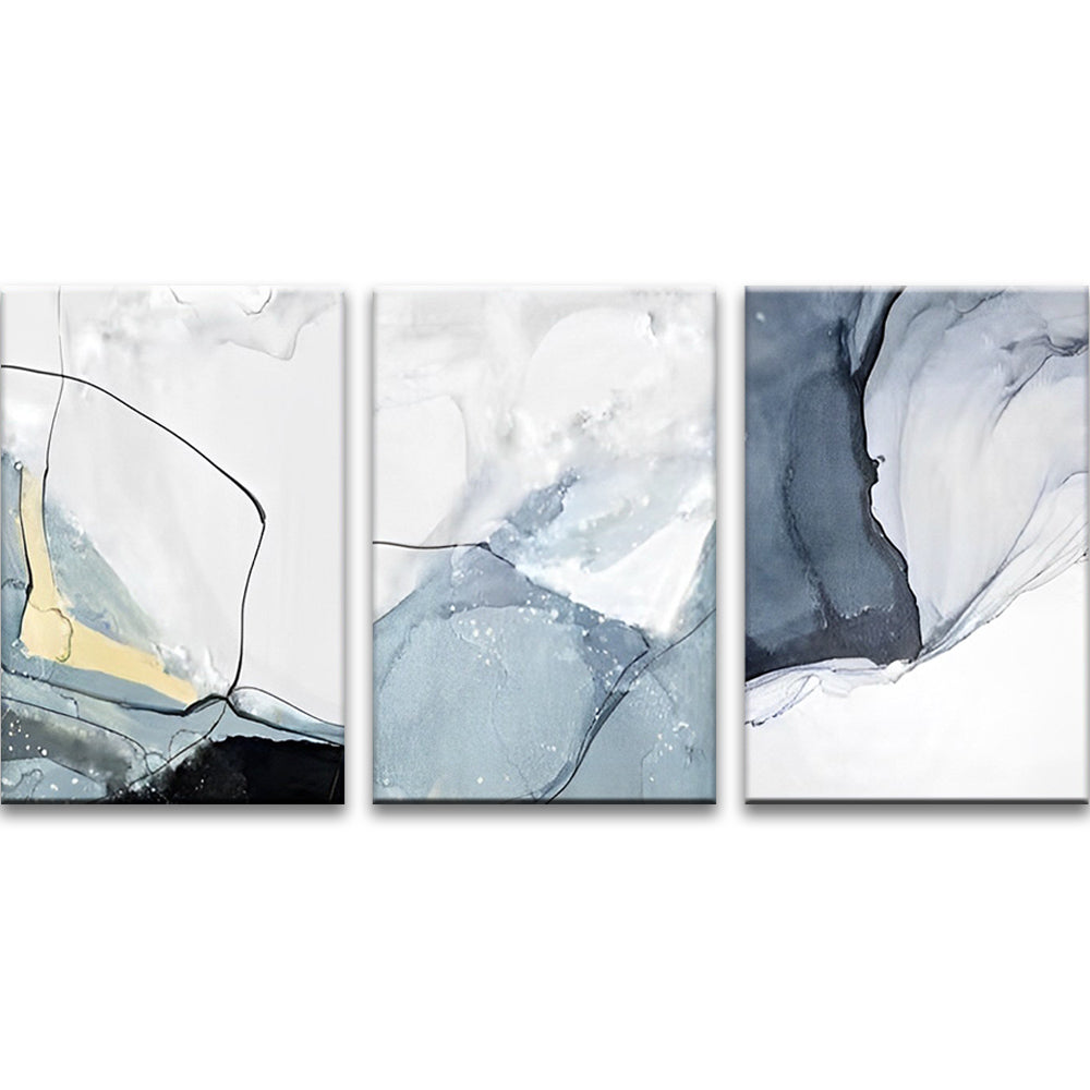 Decoratief Schilderij in Grijs en Wit 3 Platen Schilderen op Nummers