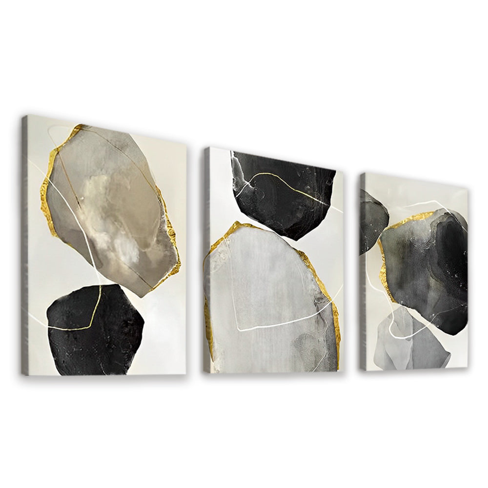 Decoratief Schilderij in Zwart-wit 3 Platen Schilderen op Nummers