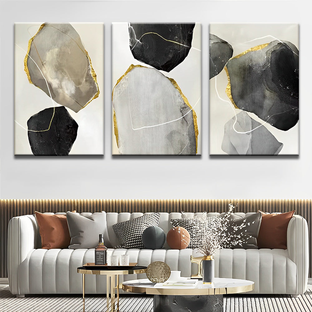 Decoratief Schilderij in Zwart-wit 3 Platen Schilderen op Nummers