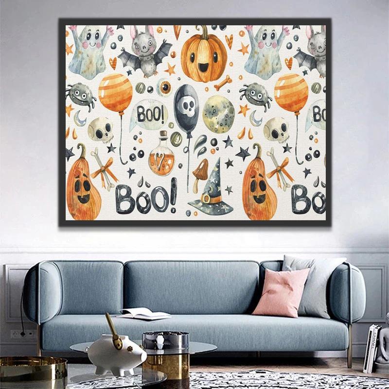 Decoratieve Tekening van Halloween Schilderen op Nummers