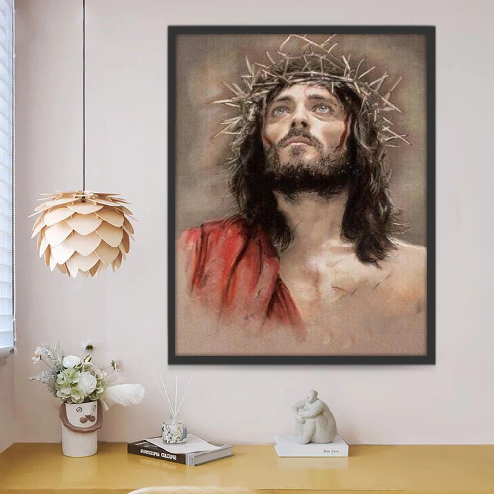 Degene die de Doornenkroon Draagt Christendom Schilderen op Nummers