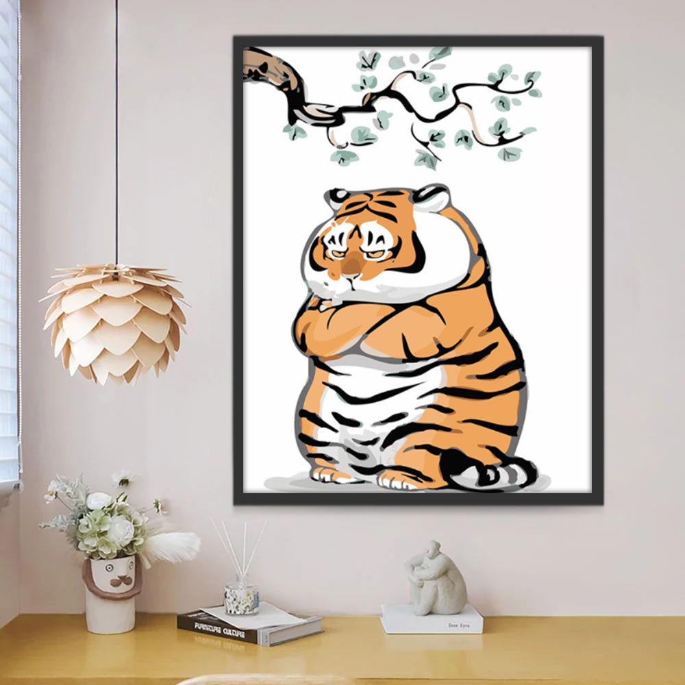 Depressieve Cartoon Tijger Schilderen op Nummers