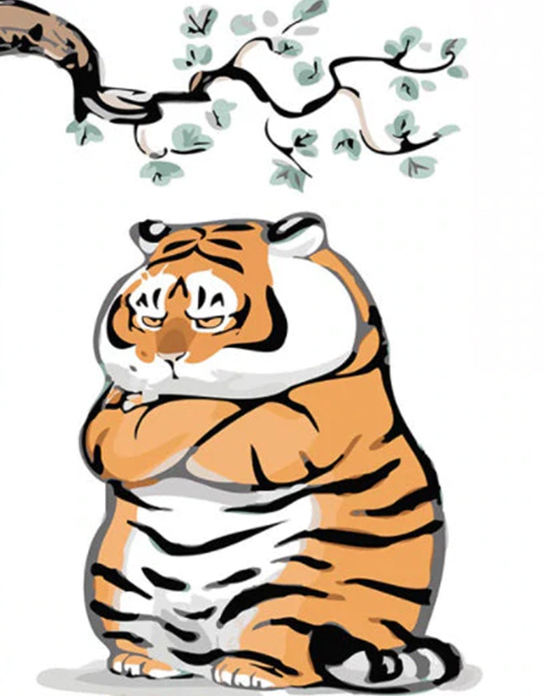 Depressieve Cartoon Tijger Schilderen op Nummers