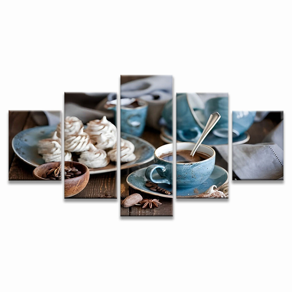 Desserts en Koffie 5 Platen Schilderen op Nummers