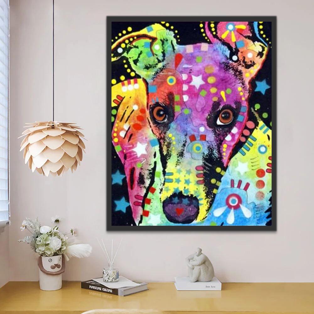 Dier Hond Pop Art Schilderen op Nummers