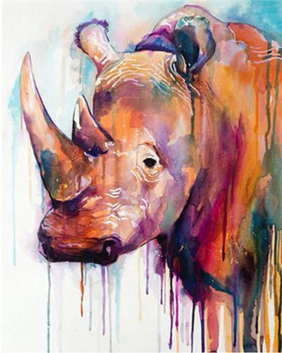 Dier Neushoorn Schilderen op Nummers