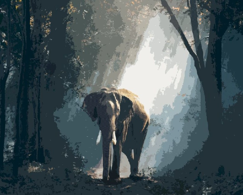 Dier Olifant Schilderen op Nummers