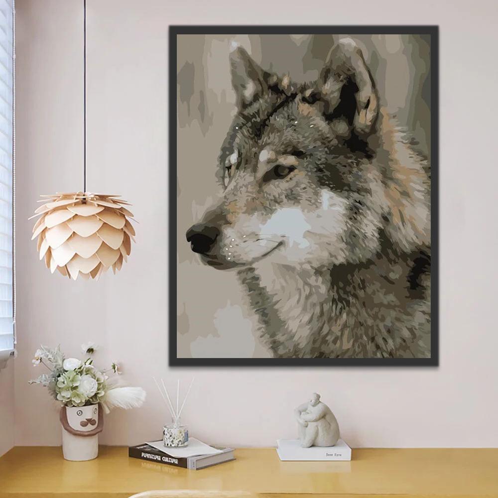 Dier Wolf Schilderen op Nummers