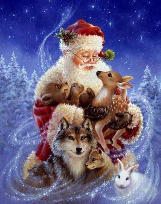 Diverse Schattige Dieren en Santa Claus Schilderen op Nummers