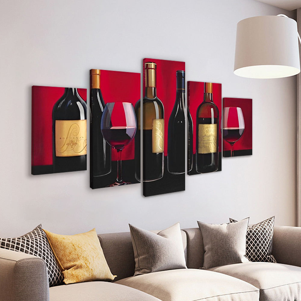 Diverse Soorten Alcohol 5 Platen Schilderen op Nummers