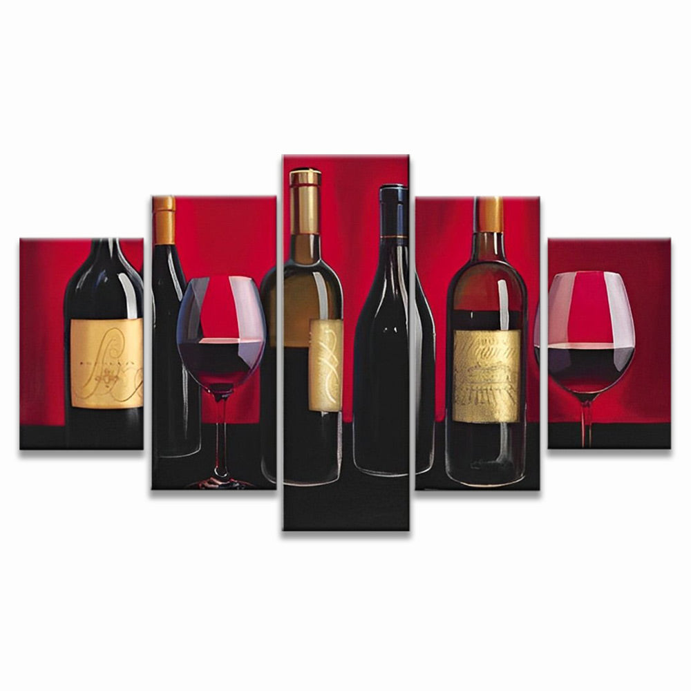Diverse Soorten Alcohol 5 Platen Schilderen op Nummers