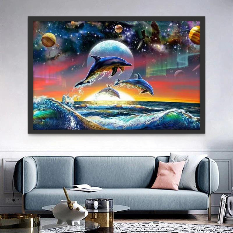 Dolfijnen en Planeten Schilderen op Nummers