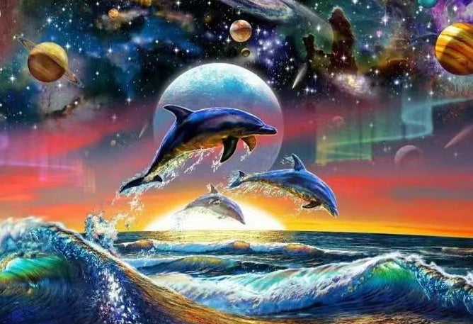 Dolfijnen en Planeten Schilderen op Nummers