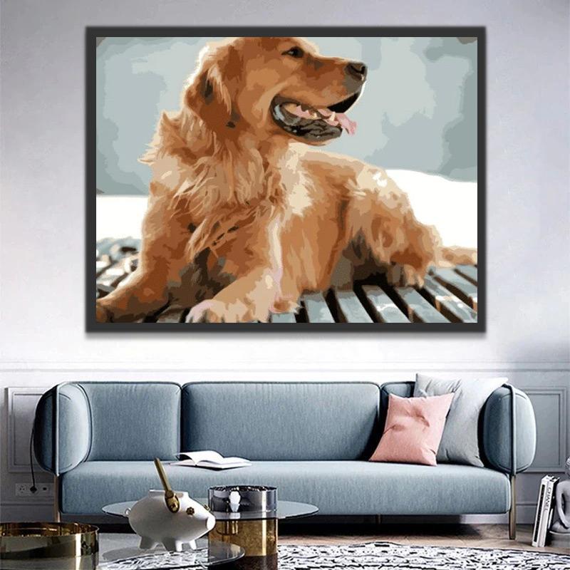 Donkerkleurige Golden Retriever Schilderen op Nummers