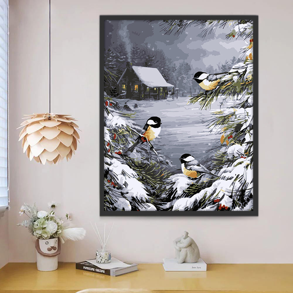 Drie Vogels in de Sneeuw Schilderen op Nummers