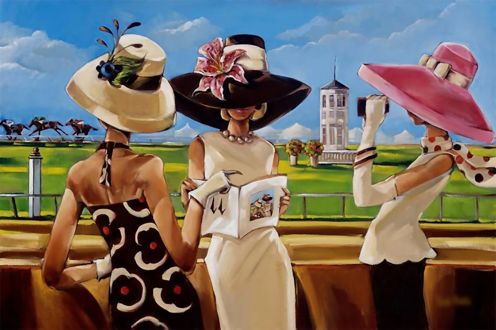 Drie Elegante Vrouwen op het Balkon Schilderen op Nummers
