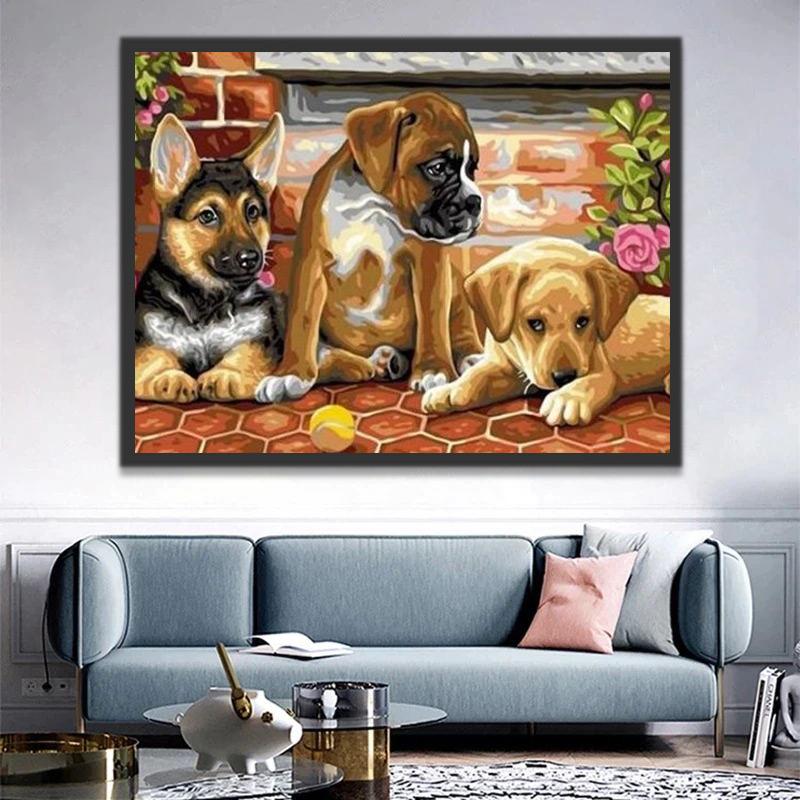 Drie Honden Schilderen op Nummers