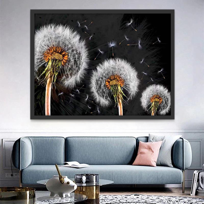 Drie Paardenbloemen Schilderen op Nummers