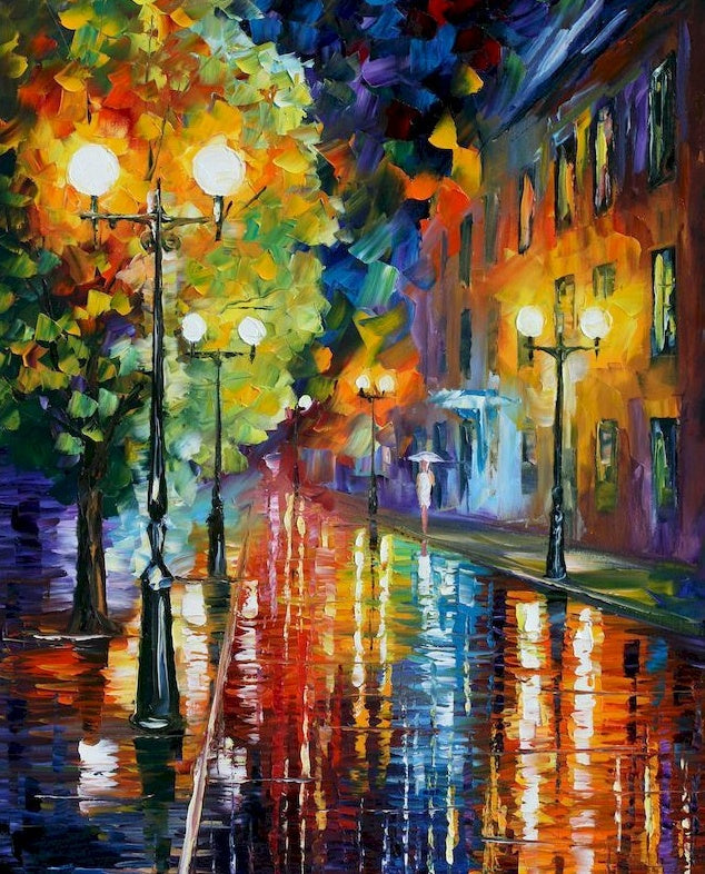 Dromerige Regennacht in de Stad Schilderen op Nummers