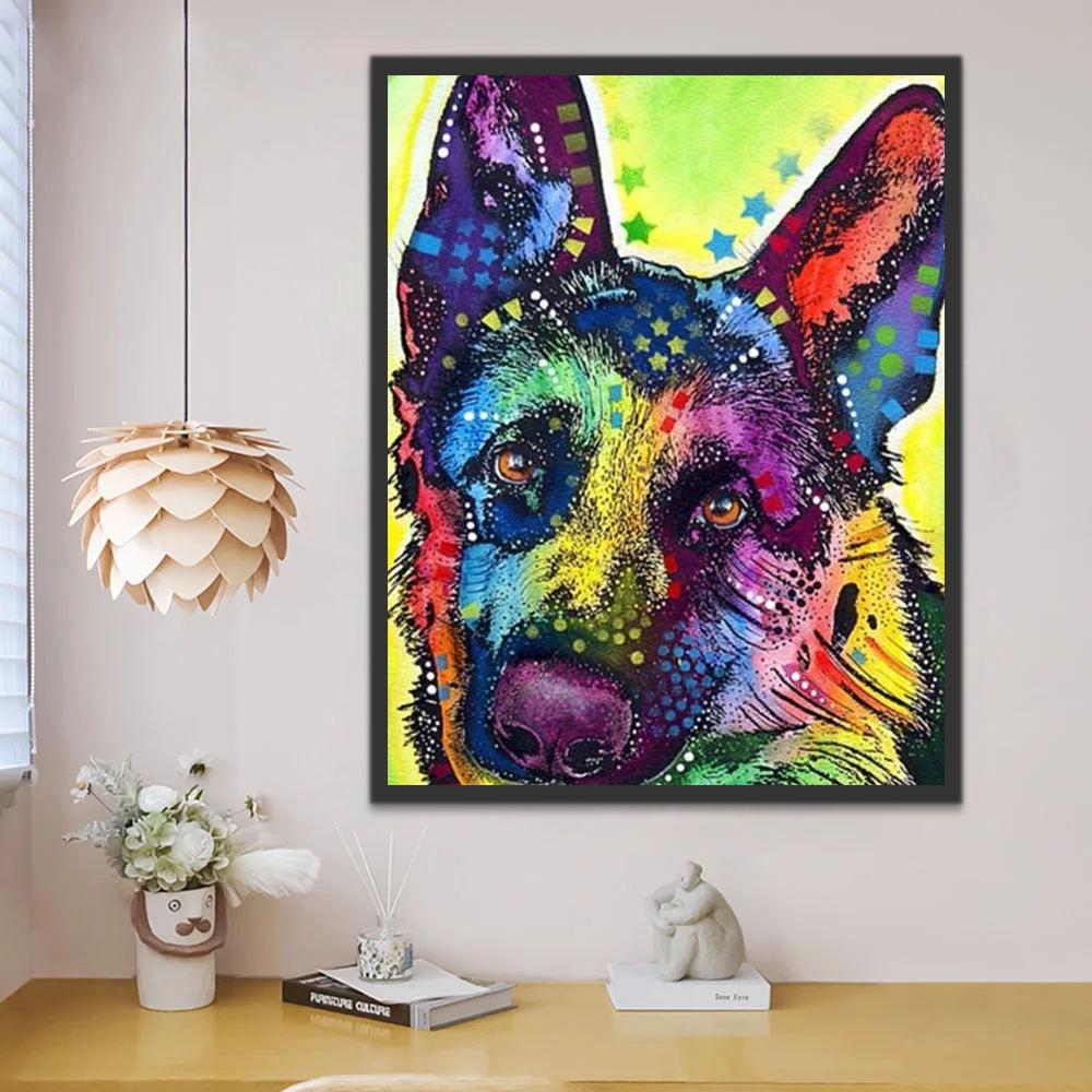 Duitse Herder Pop Art Schilderen op Nummers