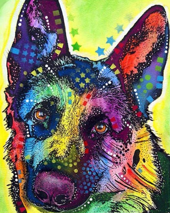 Duitse Herder Pop Art Schilderen op Nummers