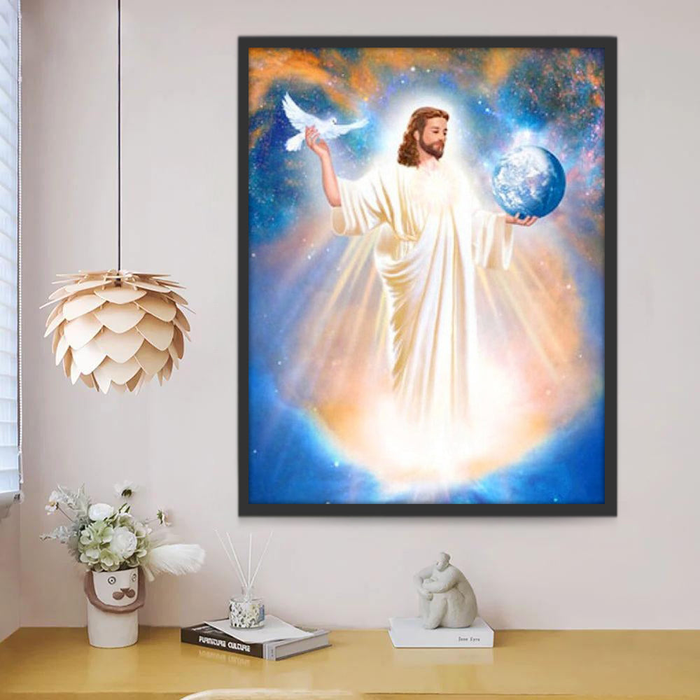 Duiven en Jezus Christendom Schilderen op Nummers