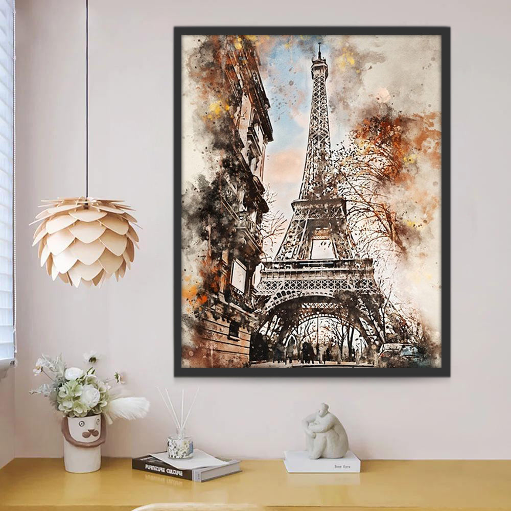 Een Aquarel van de Eiffeltoren Schilderen op Nummers