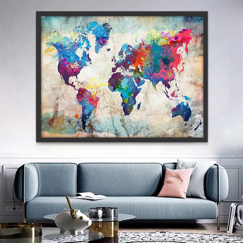 Een Aquarel Wereldkaart Schilderen op Nummers