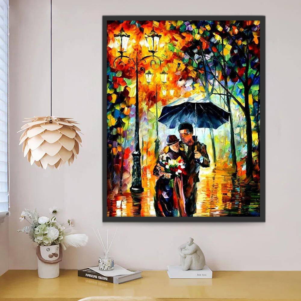 Een Avond van Regen en Liefde Schilderen op Nummers