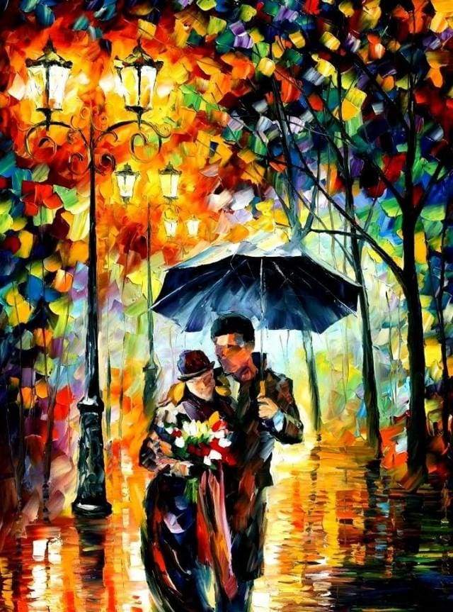 Een Avond van Regen en Liefde Schilderen op Nummers