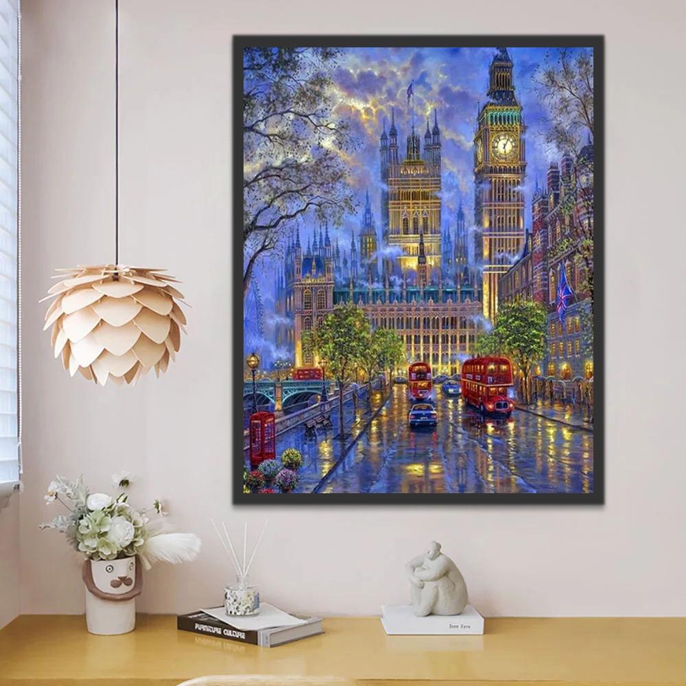 Een Betoverende Nacht in Londen Schilderen op Nummers