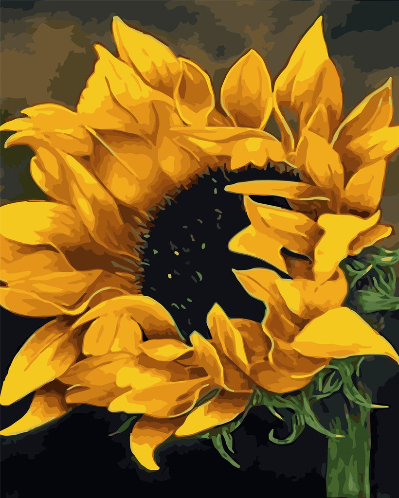 Een Bloeiende Zonnebloem Schilderen op Nummers