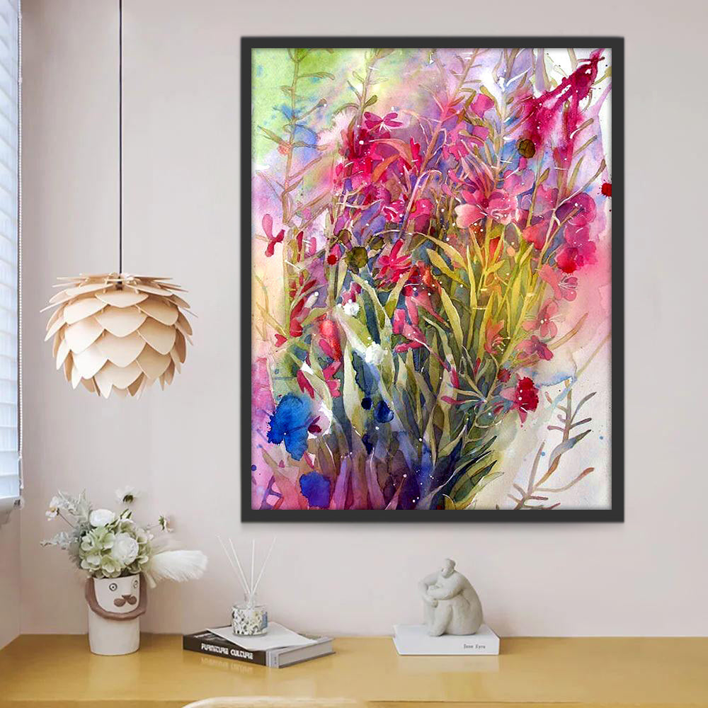 Een boeket kleurrijke wilde bloemen Schilderen op Nummers