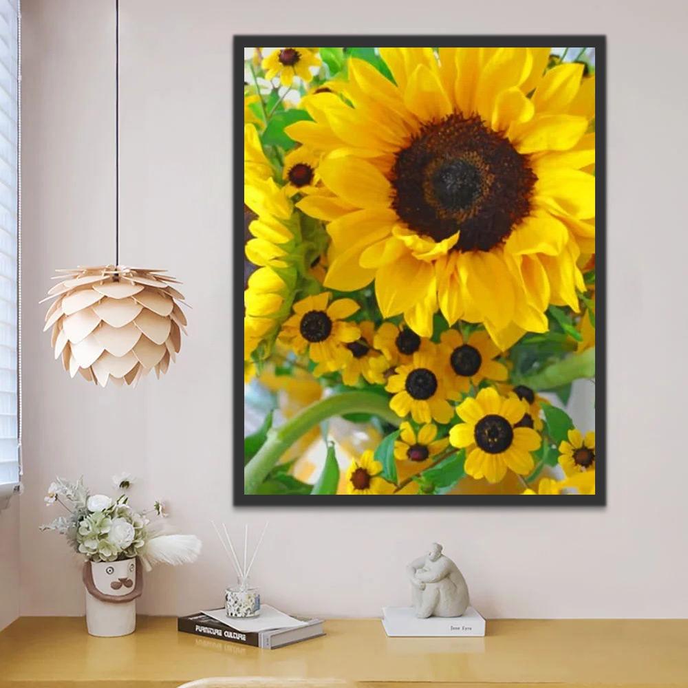 Een Boeket Zonnebloemen Schilderen op Nummers