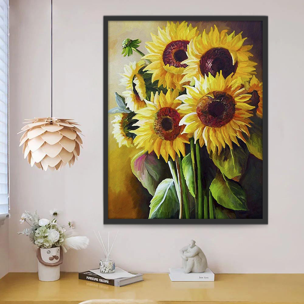 Een Bos Zonnebloemen Schilderen op Nummers