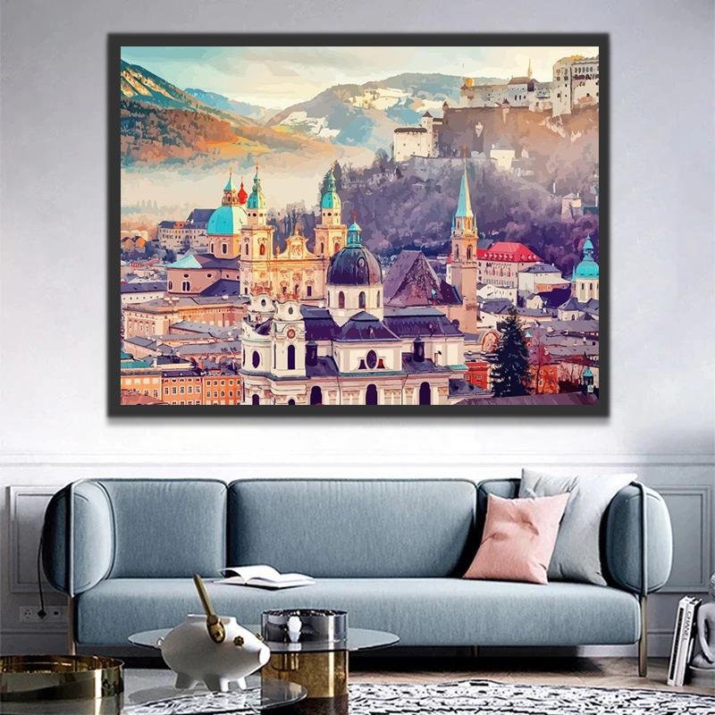 Een Dag in Salzburg Schilderen op Nummers