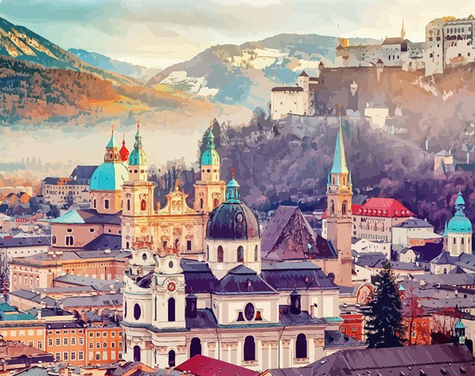 Een Dag in Salzburg Schilderen op Nummers