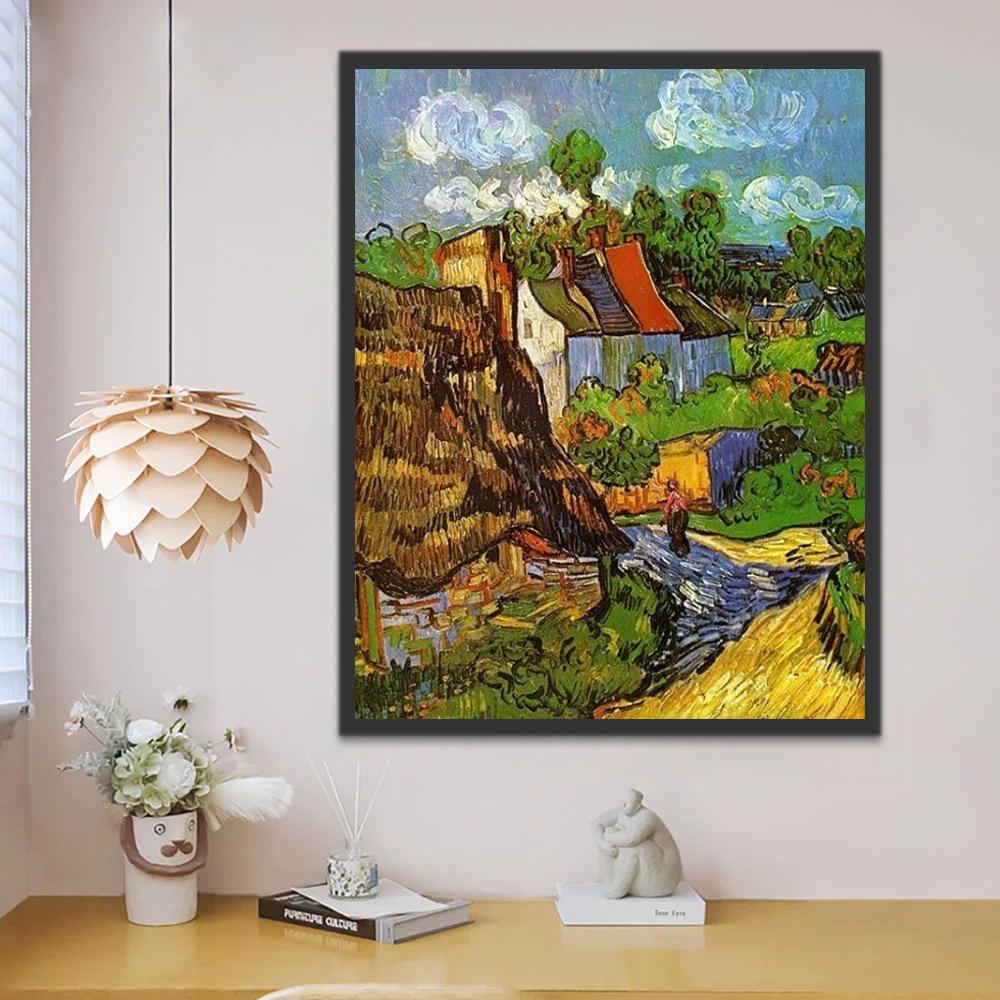 Een Dorpje in Van Gogh-stijl Schilderen op Nummers