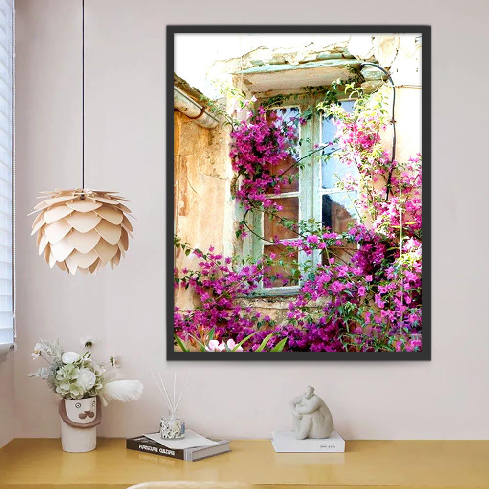 Een Eaam Vol Roze bloemen Schilderen op Nummers