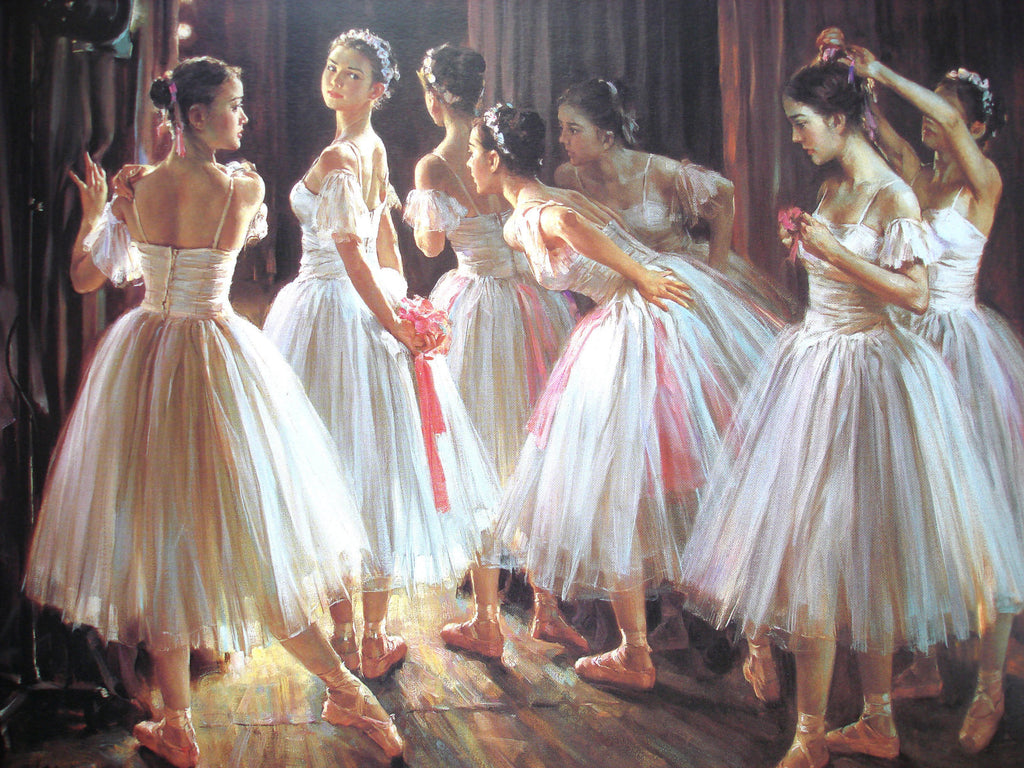 Een Groep Balletdansers Schilderen op Nummers