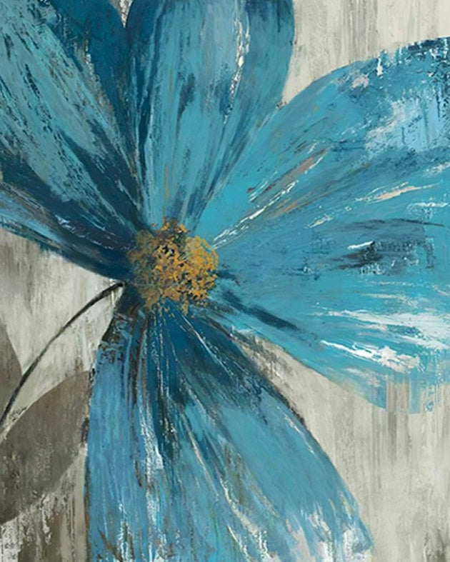Een grote blauwe bloem Schilderen op Nummers