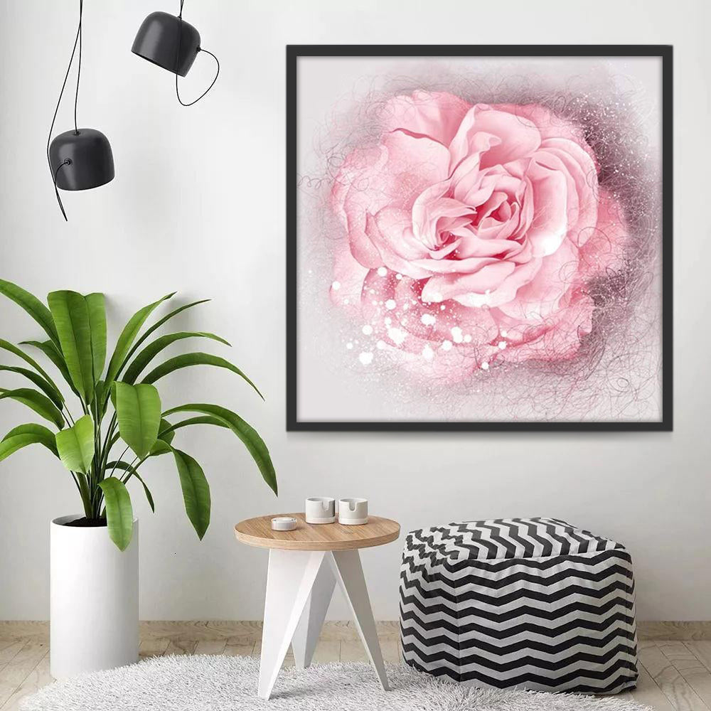 Een grote roze bloem Schilderen op Nummers