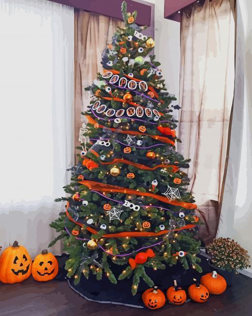 Een Kerstboom vol met Versieringen Schilderen op Nummers