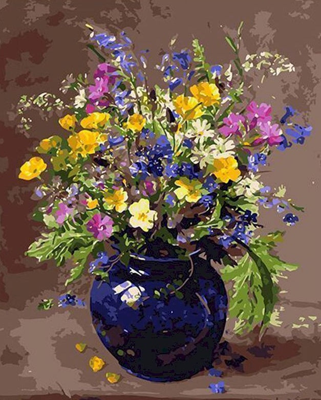 Een kleine pot bloemen Schilderen op Nummers
