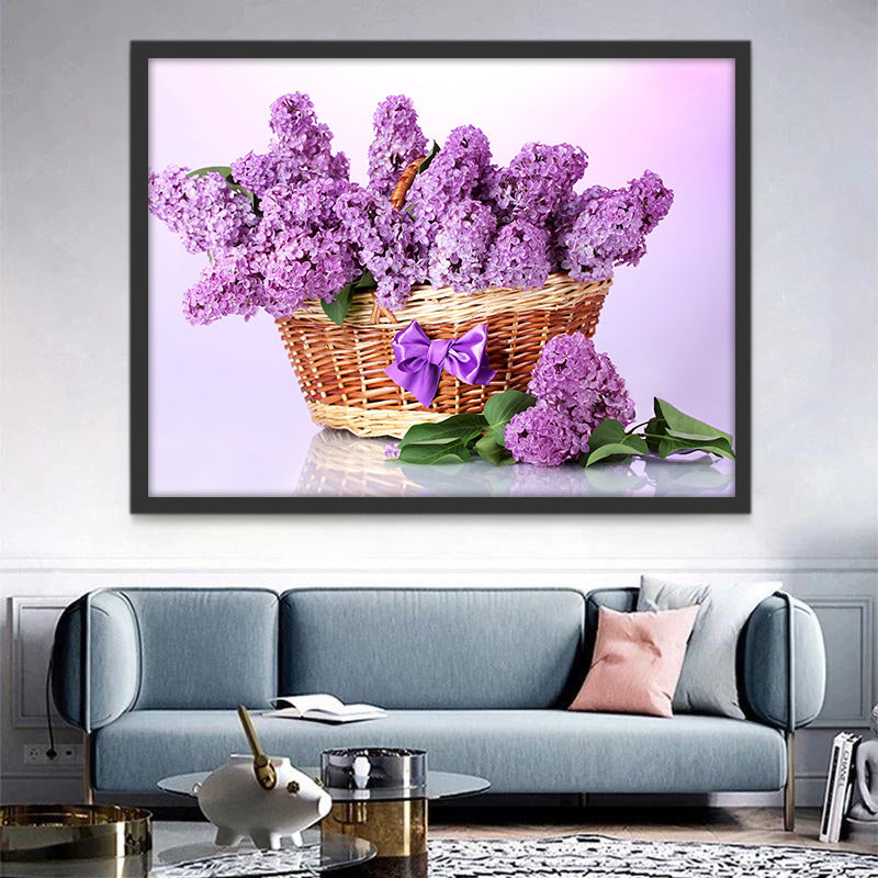 Een mand vol lavendel Schilderen op Nummers