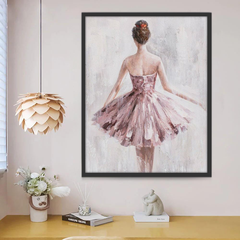 Een Meisje in een Roze Tutu-jurk Schilderen op Nummers