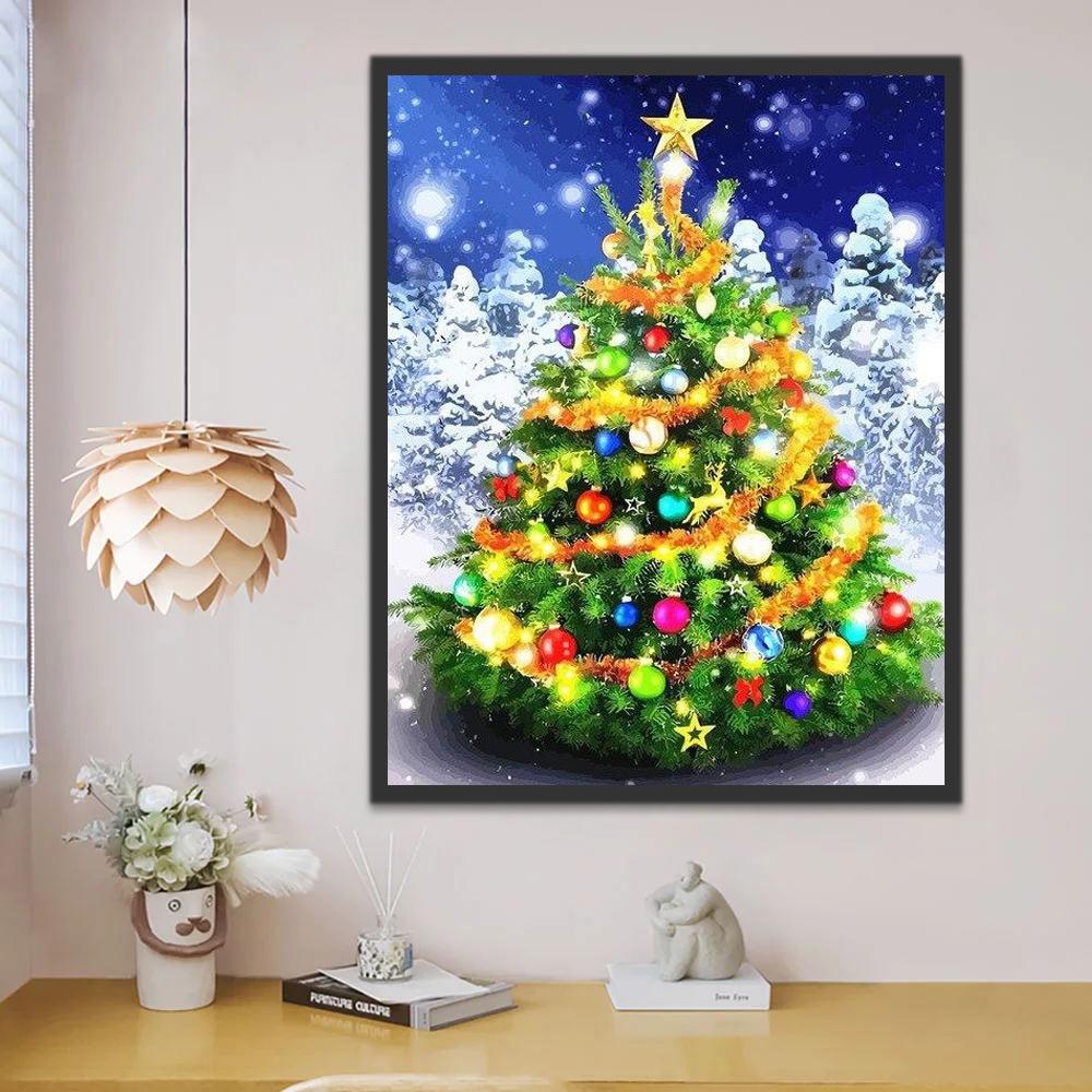 Een Mooie Kerstboom Schilderen op Nummers